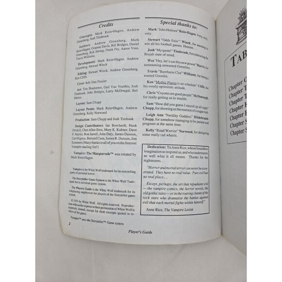 Vampire the Masquerade The Players Guide Sourcebook White Wolf RPG WW2204 1991 A - Picture 8 of 12